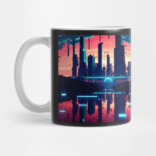 Funky synthwave city Mug